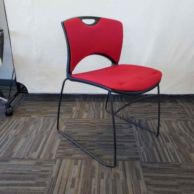 red stacking chair